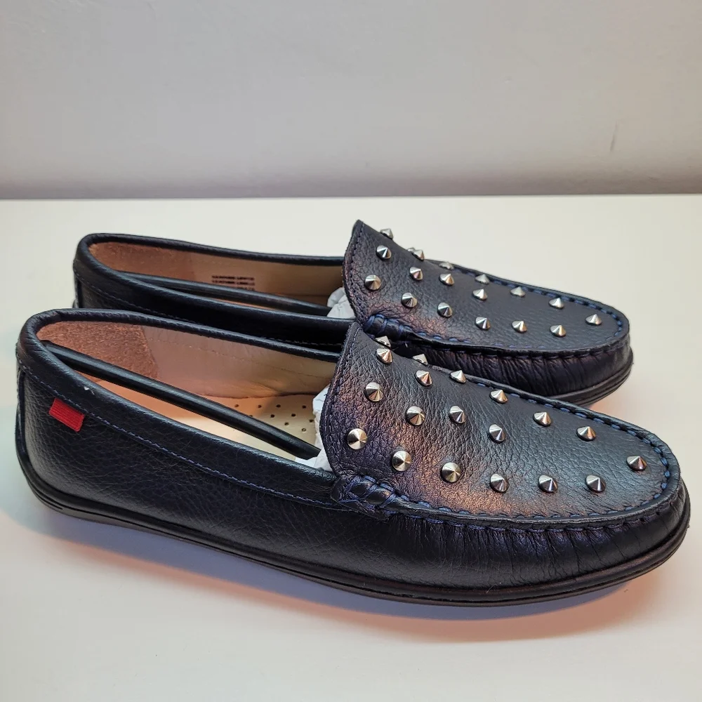MARC JOSEPH NEW YORK Kids Boys/Girls Leather Navy blue loafers Size 4.5